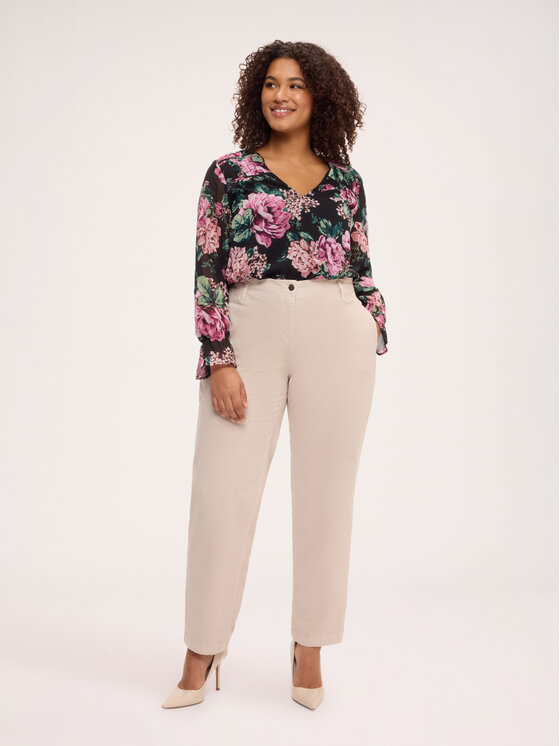 Fiorella Rubino Fiorella Rubino Pantaloni di tessuto P748T005654N002 Crema Regular Fit