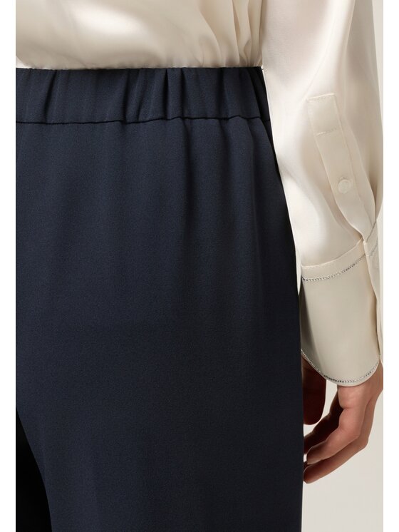 Oltre Oltre Pantaloni di tessuto P274J002362N034 Blu Baggy Fit