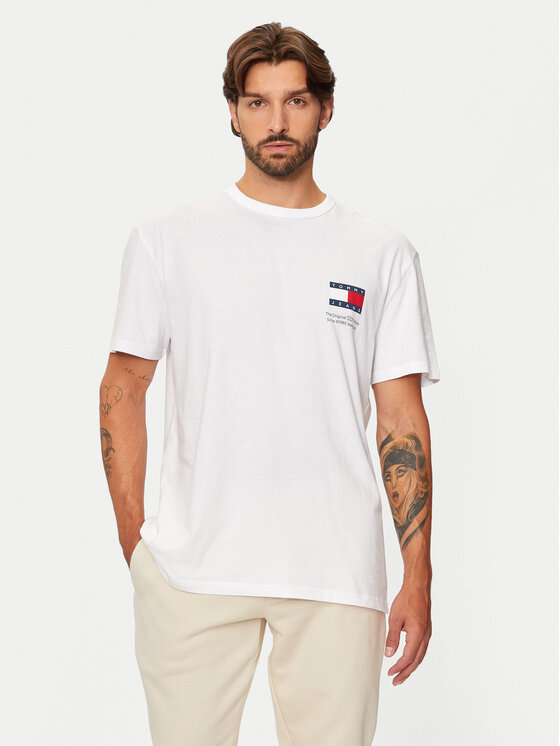 Tommy Jeans Tommy Jeans Tricou Fun Novelty DM0DM19686 Alb Regular Fit