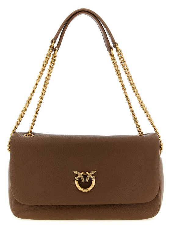 PINKO PINKO Torebka Brown Lamb Leather Shoulder Brązowy