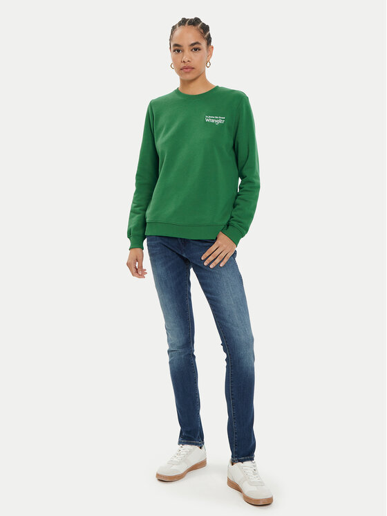 Wrangler Wrangler Bluza 112356509 Zielony Regular Fit