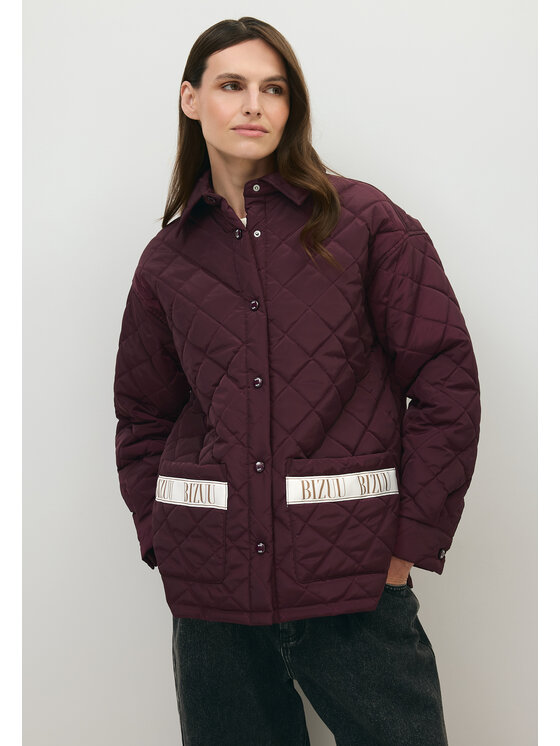 BIZUU BIZUU Kurtka przejściowa MARIN OVERSIZED JAKCET Bordowy Standard Fit