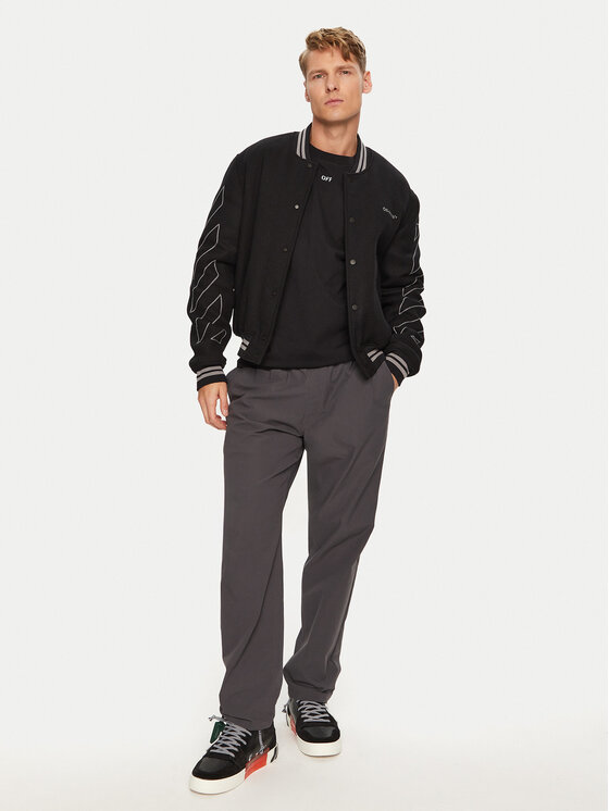 Off-White Off-White Μπόμπερ μπουφάν OMEA315S23FAB0011008 Μαύρο Regular Fit