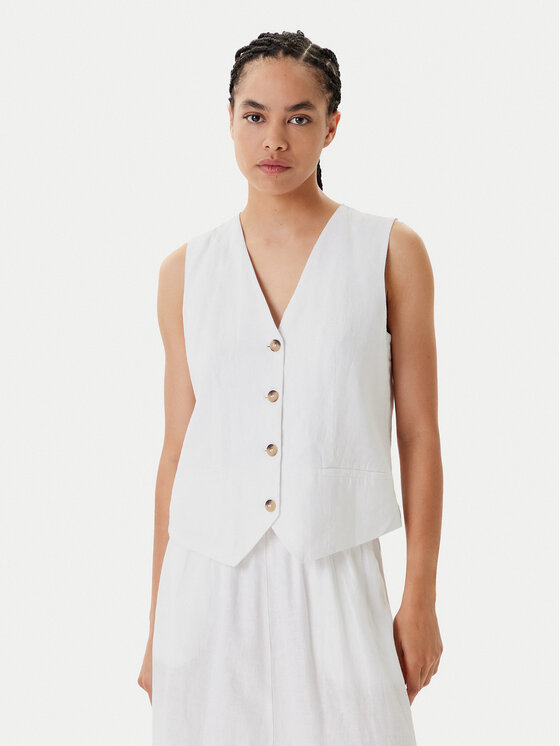 United Colors Of Benetton United Colors Of Benetton Prsluk 2AGHDJ00G Bijela Slim Fit