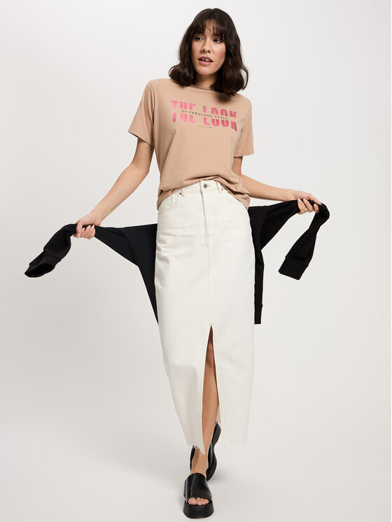 Cross Jeans Cross Jeans T-Shirt 56155-383 Beżowy