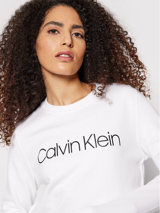 Calvin Klein Calvin Klein Bluza Core Logo K20K202157 Biały Regular Fit