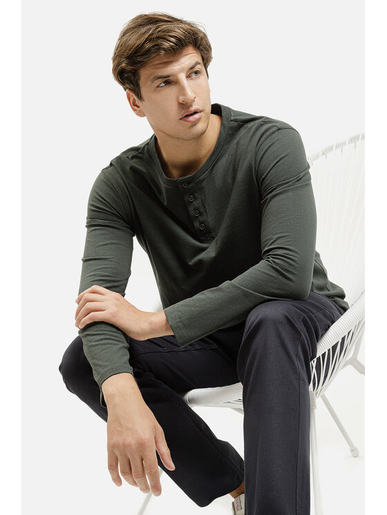 Cross Jeans Cross Jeans Longsleeve 16137-387 Zielony Regular Fit