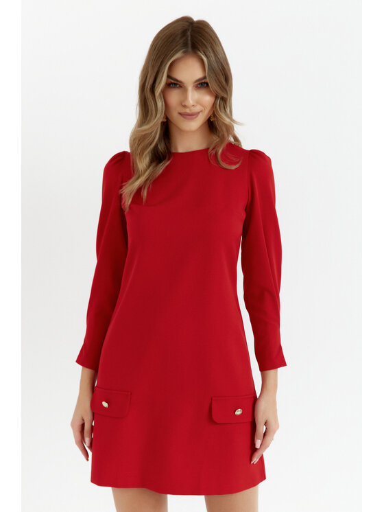Makover Makover Sukienka wieczorowa K148 Czerwony Ladies Fit