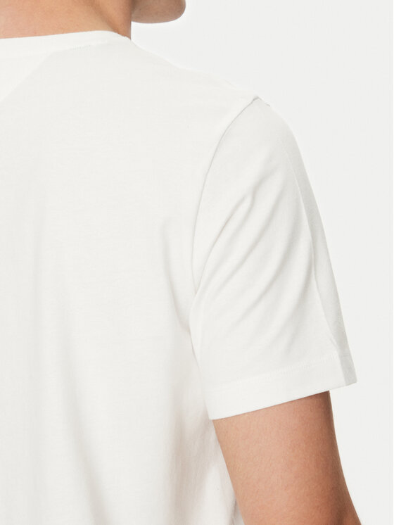 Tommy Hilfiger Tommy Hilfiger T-Shirt Essential Solid Pocket Tee MW0MW37283 Biały Regular Fit
