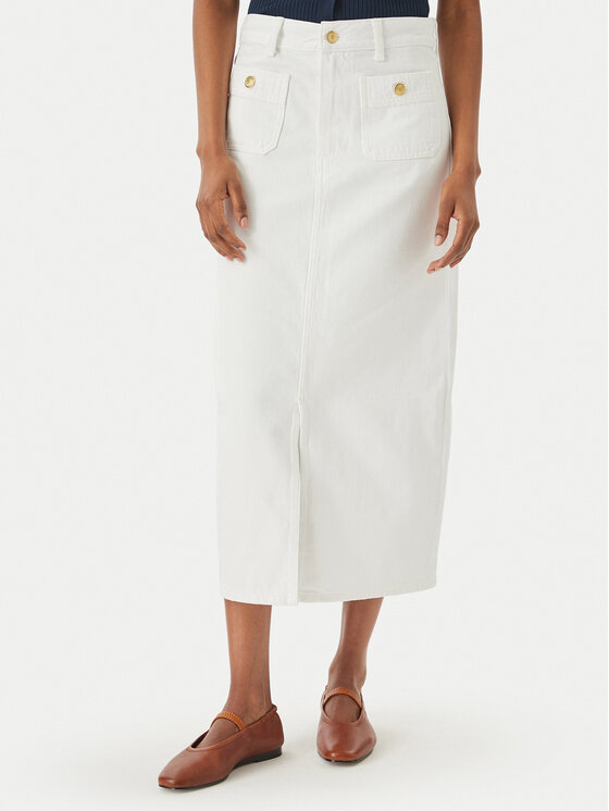 Tommy Hilfiger Tommy Hilfiger Gonna di jeans WW0WW48607 Bianco Regular Fit