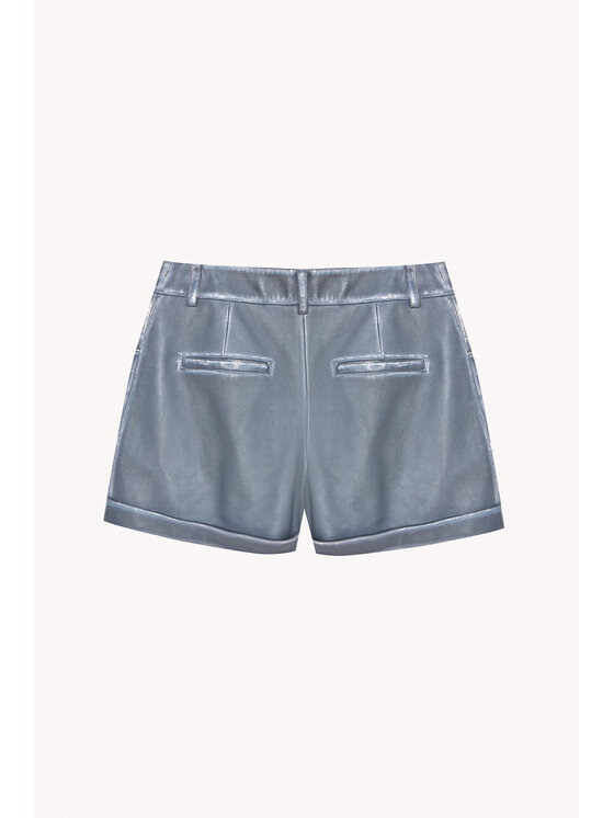 EPUZER EPUZER Pantaloncini di pelle Vintage leather Grigio Standard Fit