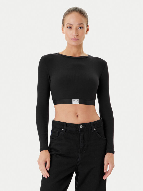 Guess Guess Bluză O5RP00 KCDA2 Negru Regular Fit