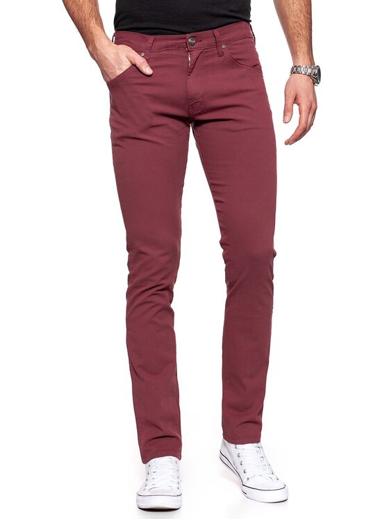 Wrangler Wrangler Spodnie materiałowe LARSTON Czerwony Slim Fit