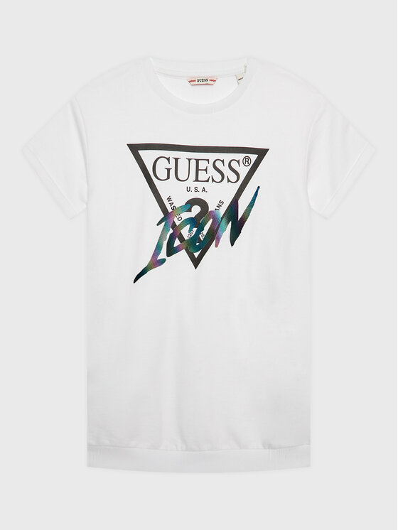 Guess Guess Φόρεμα καθημερινό J3RK01 KB4O0 Λευκό Regular Fit