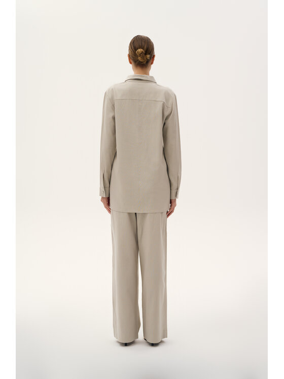 TRIPLES TRIPLES Koszula Porto Grey Szary Oversize