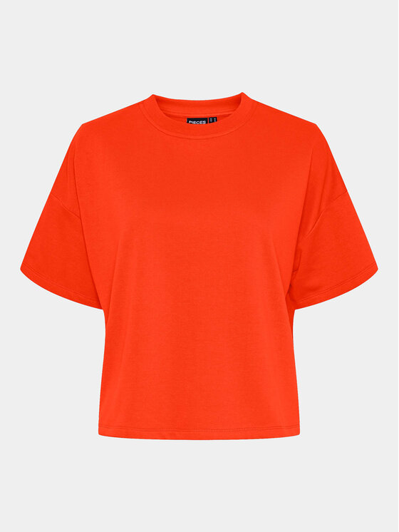 Pieces Pieces T-shirt Chilli Summer 17118870 Narančasta Loose Fit