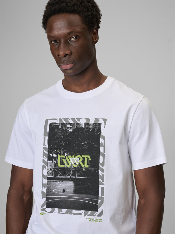 4F 4F T-Shirt FLUID EXPRESSIONS Biały Regular Fit