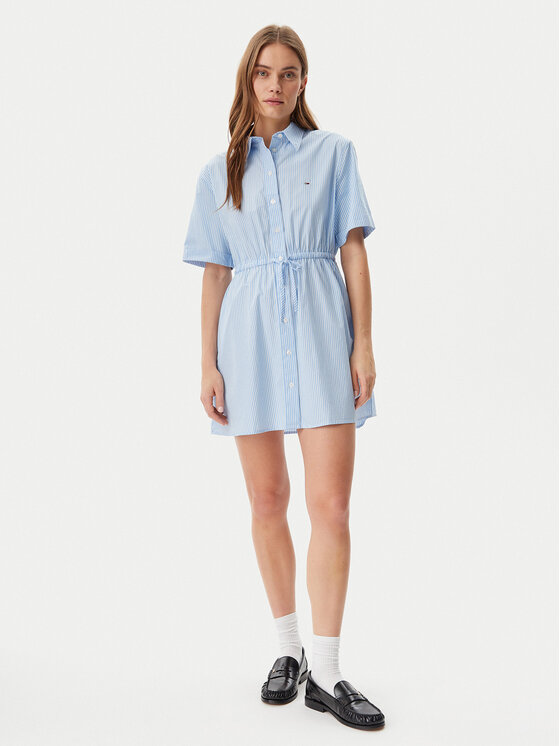 Tommy Jeans Tommy Jeans Rochie tip cămașă DW0DW20617 Albastru celest Regular Fit
