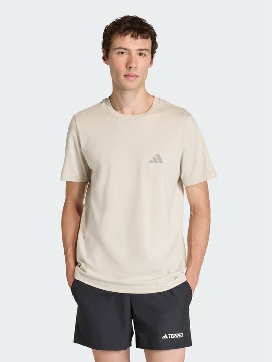 adidas adidas Koszulka techniczna 161507 Beżowy Regular Fit