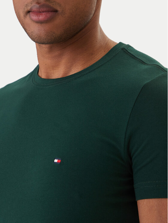 Tommy Hilfiger Tommy Hilfiger T-Shirt MW0MW10800 Zielony Slim Fit