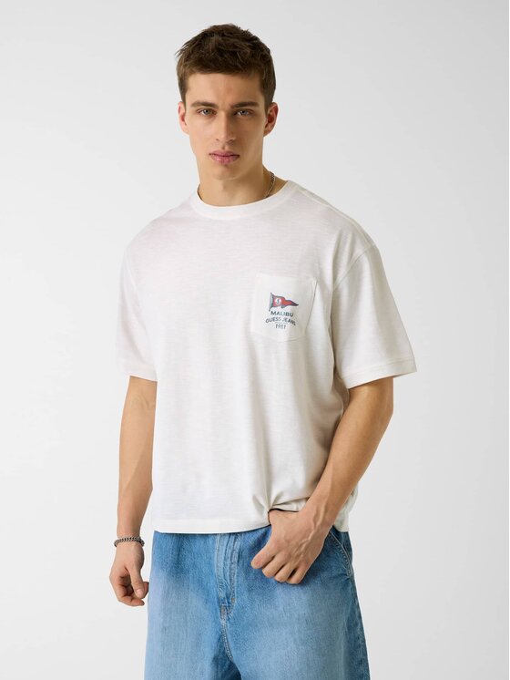 Guess Jeans Guess Jeans T-Shirt 181945 Bílá Classic Fit