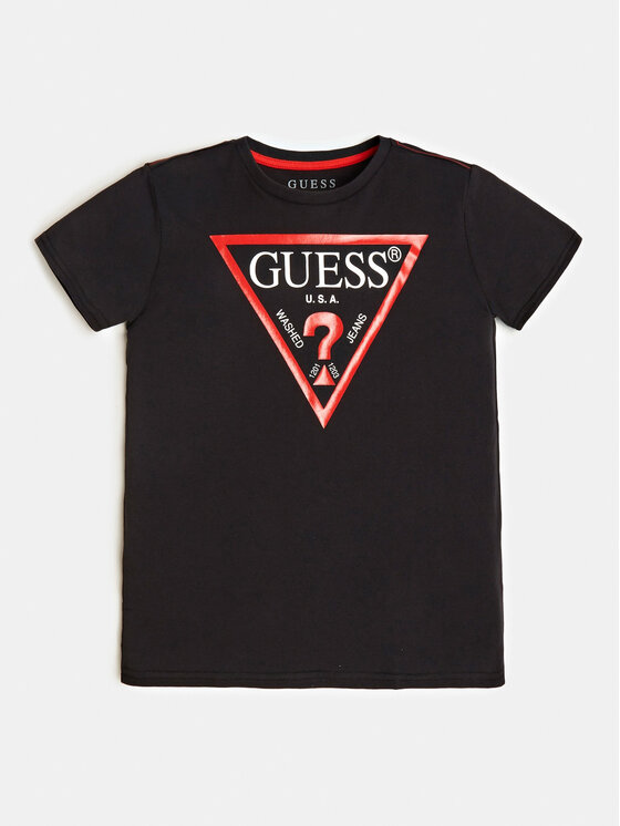 Guess Guess Футболка L73I55 K8HM0 Чорний Regular Fit