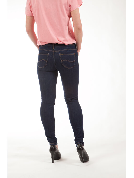 Lee Lee Jeansy Scarlett Solid Blue Granatowy Skinny Fit