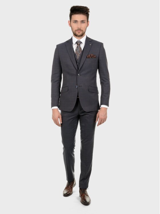 Evenemen Evenemen Garnitur Jocker Graphite Szary Slim Fit