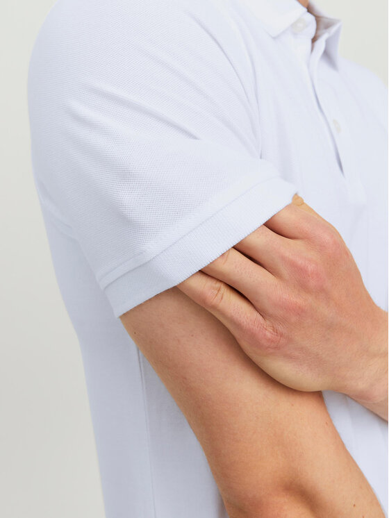 Jack & Jones Jack & Jones Tricou polo Paulos 12136668 Alb Slim Fit