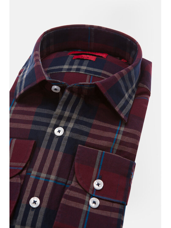 Lancerto Lancerto Koszula Felicia KO073121000037 Bordowy Slim Fit