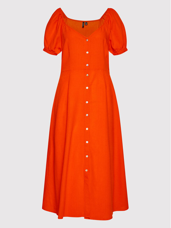 Vero Moda Vero Moda Košilové šaty Jesmilo 10260300 Oranžová Regular Fit