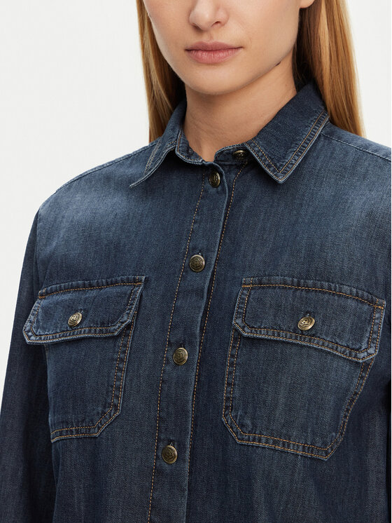 Marella Marella Koszula jeansowa Nizere 2513111124 Granatowy Regular Fit