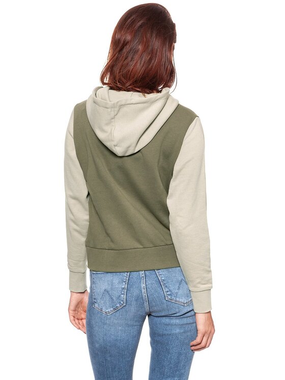 Wrangler Wrangler Felpa KABEL HOODIE Beige Regular Fit
