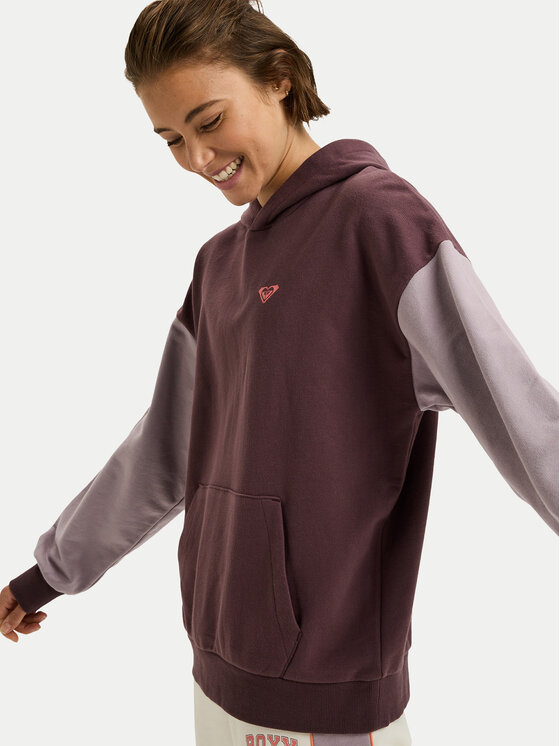 Roxy Roxy Bluza Essential Energy ERJFT05009 Bordowy Regular Fit