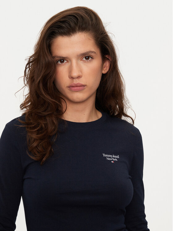 Tommy Jeans Tommy Jeans Блуза Essential DW0DW18793 Тъмносин Slim Fit