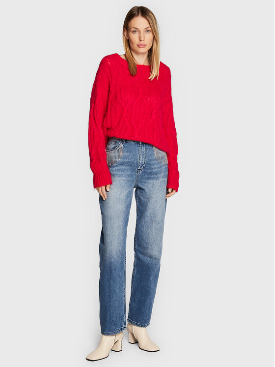 TWINSET TWINSET Sweter 222TT3340 Czerwony Relaxed Fit