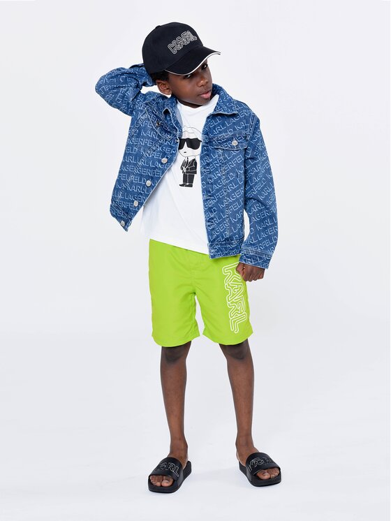 Karl Lagerfeld Kids Karl Lagerfeld Kids Kurtka jeansowa Z26101 S Granatowy Regular Fit