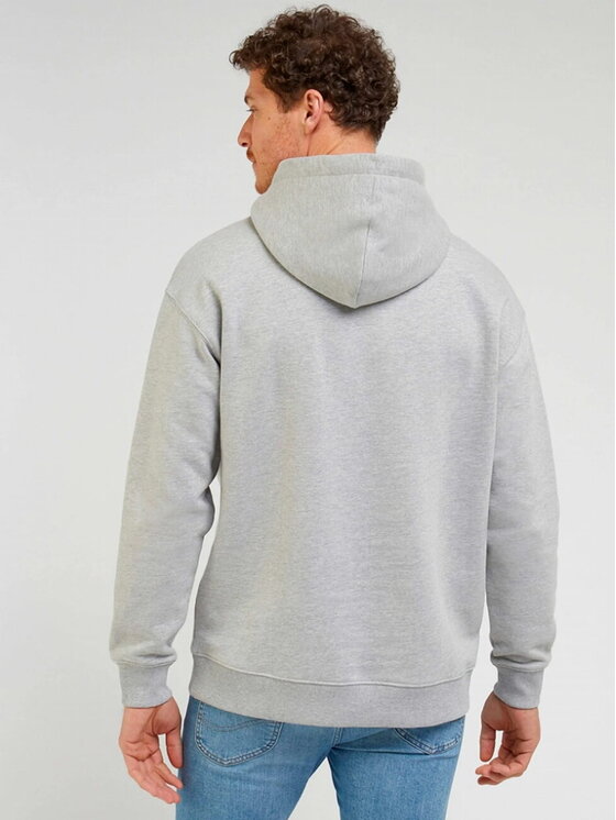 Lee Lee Bluza CORE LOOSE HOODIE SHARP Szary Loose Fit