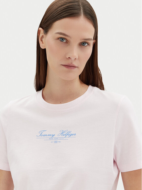 Tommy Hilfiger Tommy Hilfiger Тишърт WW0WW45428 Розов Regular Fit