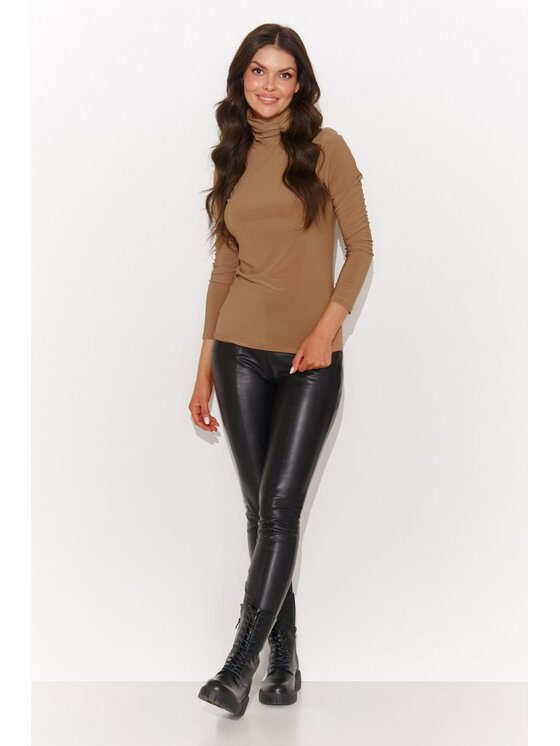 Numinou Numinou Bluzka NU460 Brązowy Classic Fit