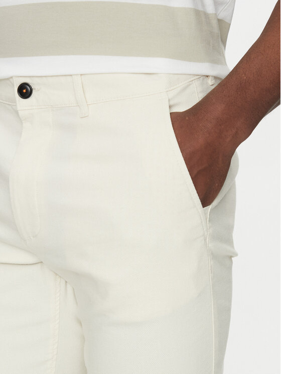 BOSS BOSS Szorty materiałowe 50536874 Écru Slim Fit