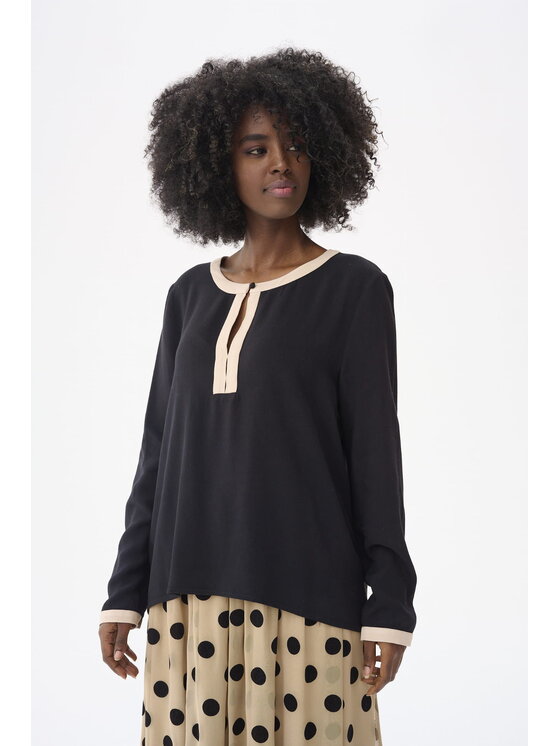 blue shadow blue shadow Bluzka Lasha BS Czarny Standard Fit