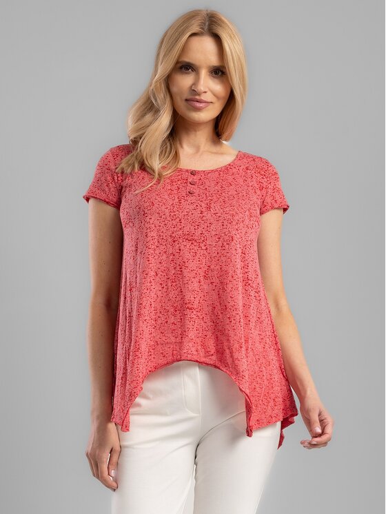 Perso Perso T-Shirt TCE11081F Różowy Regular Fit