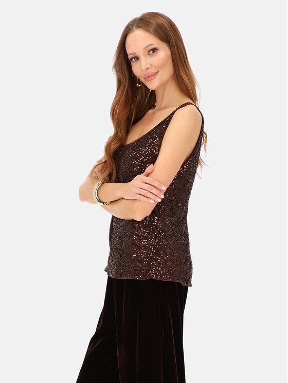 L’AF L’AF Top Ampalia Brązowy Regular Fit