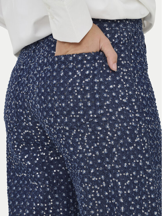 ONLY ONLY Kalhoty z materiálu Evita 15362397 Tmavomodrá Wide Leg