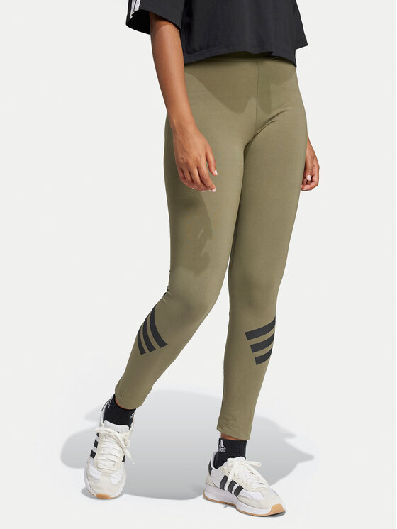 adidas adidas Colanți Future Icons 3-Stripes JE0221 Verde Slim Fit
