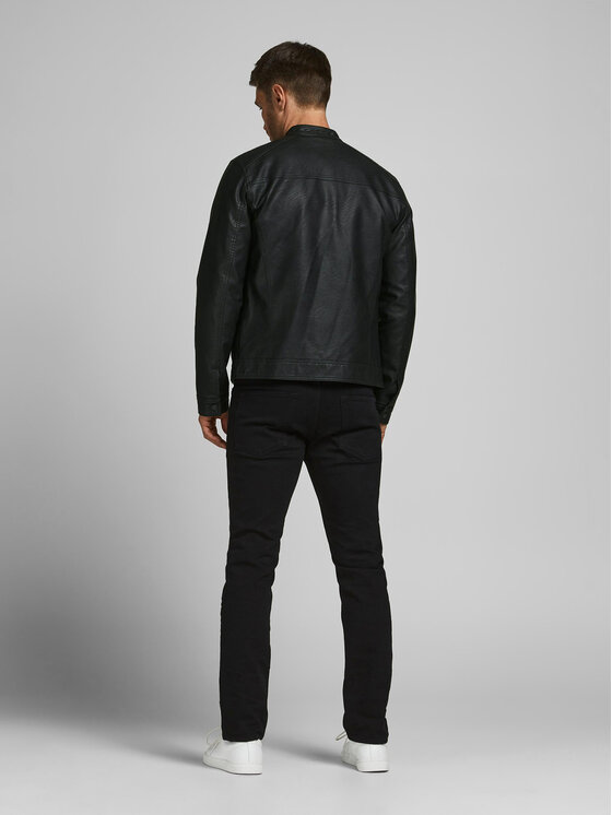Jack & Jones Jack & Jones Bunda z imitácie kože 12182461 Čierna Regular Fit