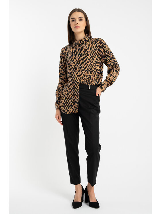 CLICK CLICK Koszula 10-6935 Brązowy Regular Fit