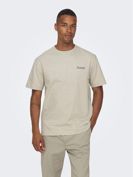 Only & Sons Tričko 22026424 Béžová Relaxed Fit