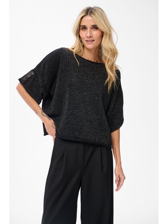 blue shadow blue shadow Sweter Meer Czarny Regular Fit